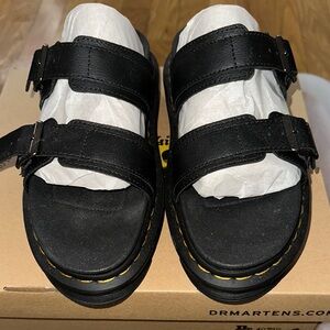 Dr. Martens Athena Black Leather Sandals (Unisex)